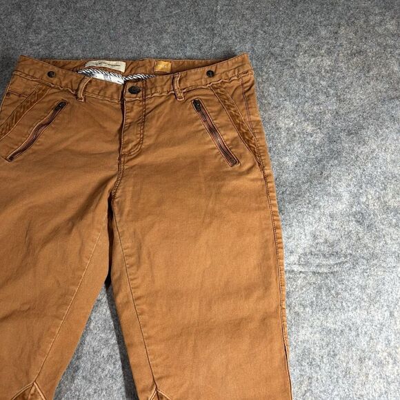 Pilcro Anthropologie Pants Womens 6 Burnt Orange Skinny Jeans Zip Pockets Velvet - Picture 2 of 10